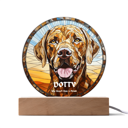 Personalised Dog LED Lamp – Custom Acrylic Pet Lamp With Wooden Base Light