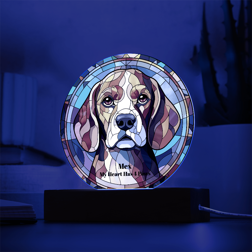 Acrylic Led Lamp Beagles Dog Parent Gift Pet Memory Keepsake