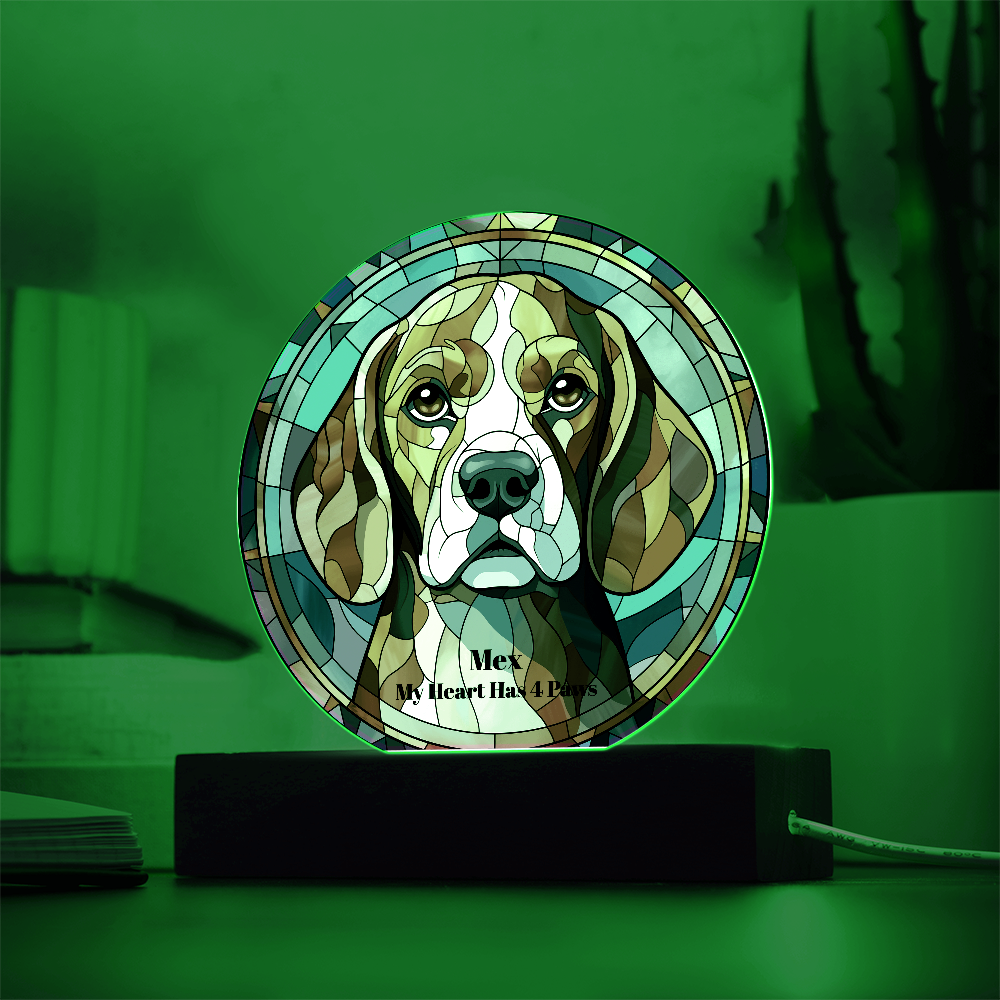 Acrylic Led Lamp Beagles Dog Parent Gift Pet Memory Keepsake