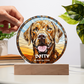 Personalised Dog LED Lamp – Custom Acrylic Pet Lamp With Wooden Base Light
