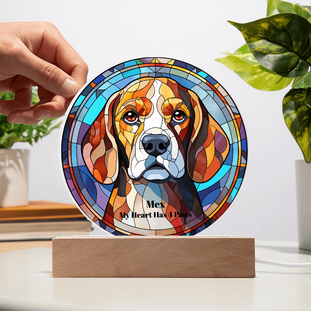 Acrylic Led Lamp Beagles Dog Parent Gift Pet Memory Keepsake