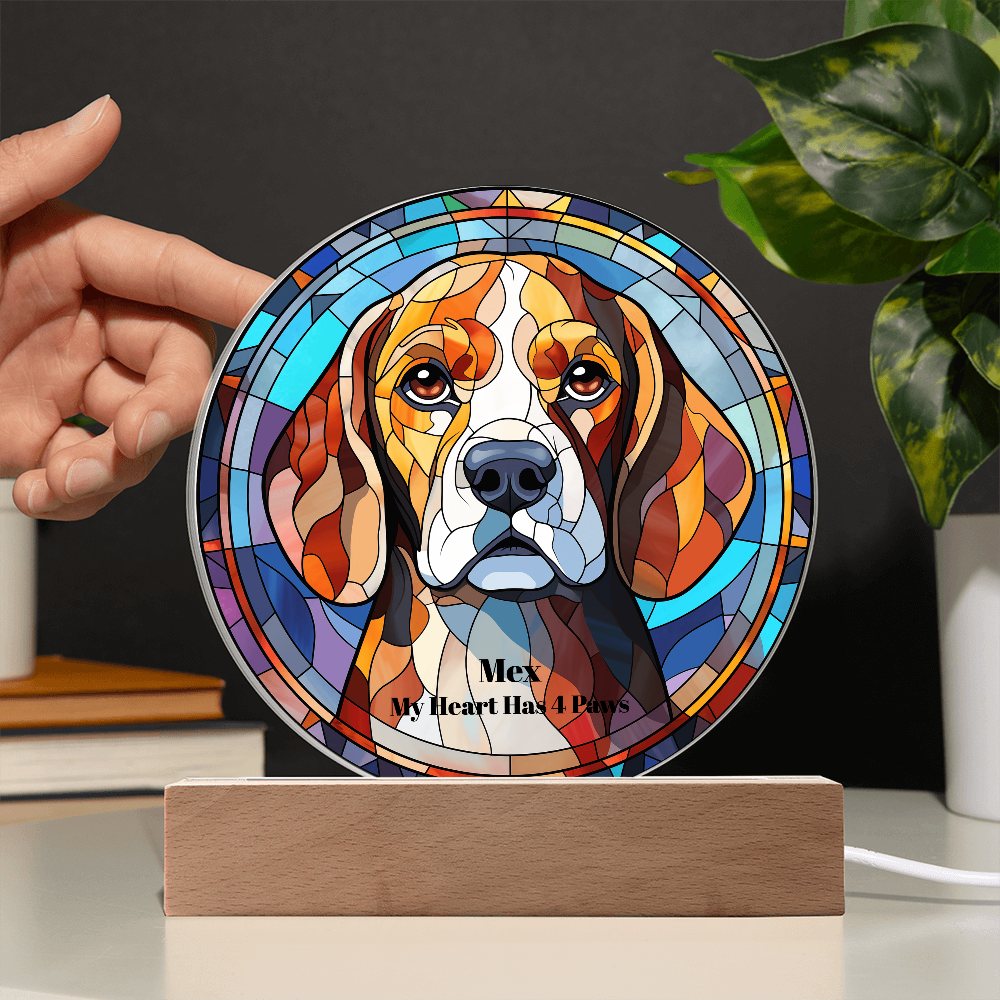 Acrylic Led Lamp Beagles Dog Parent Gift Pet Memory Keepsake