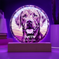 Personalised Dog LED Lamp – Custom Acrylic Pet Lamp With Wooden Base Light