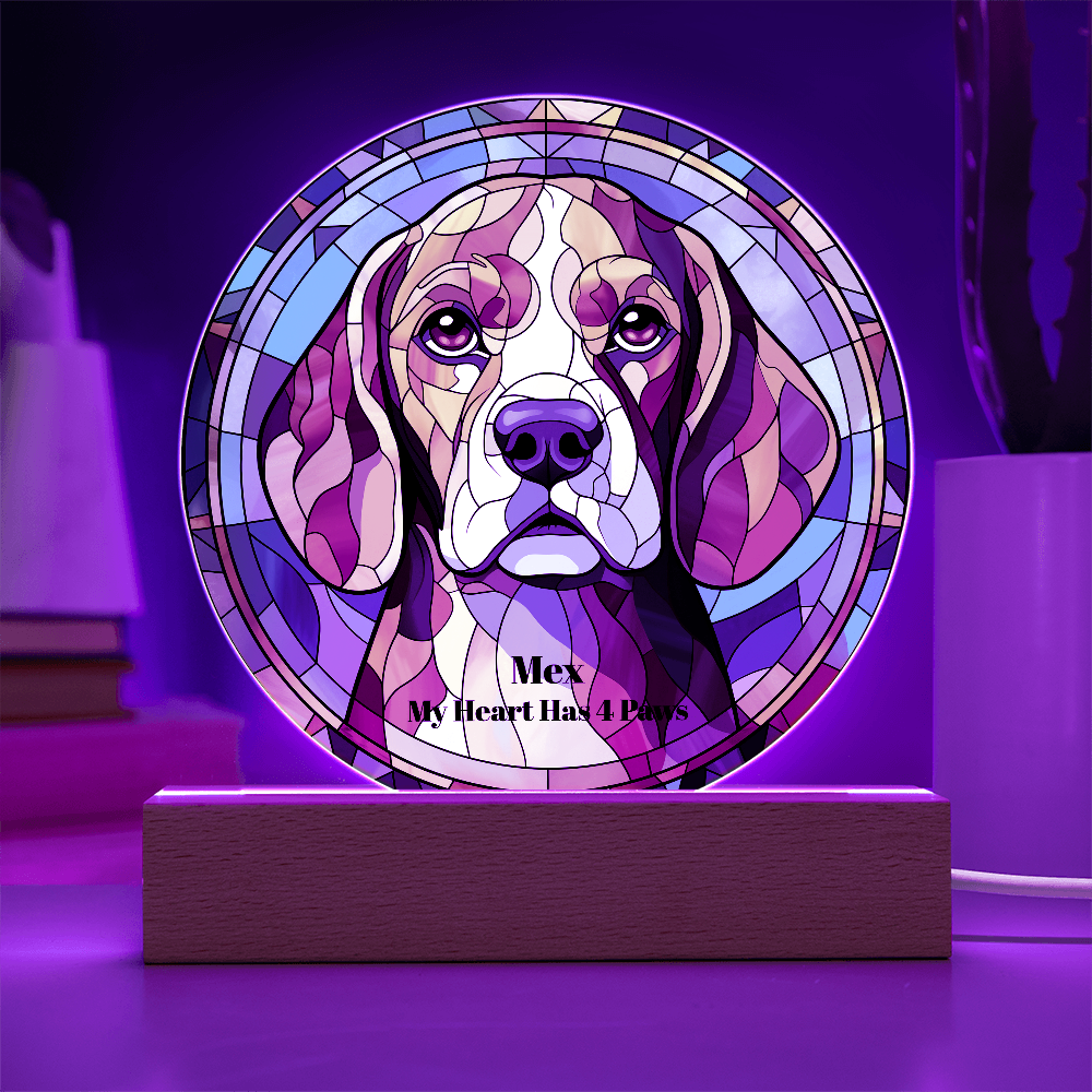 Acrylic Led Lamp Beagles Dog Parent Gift Pet Memory Keepsake