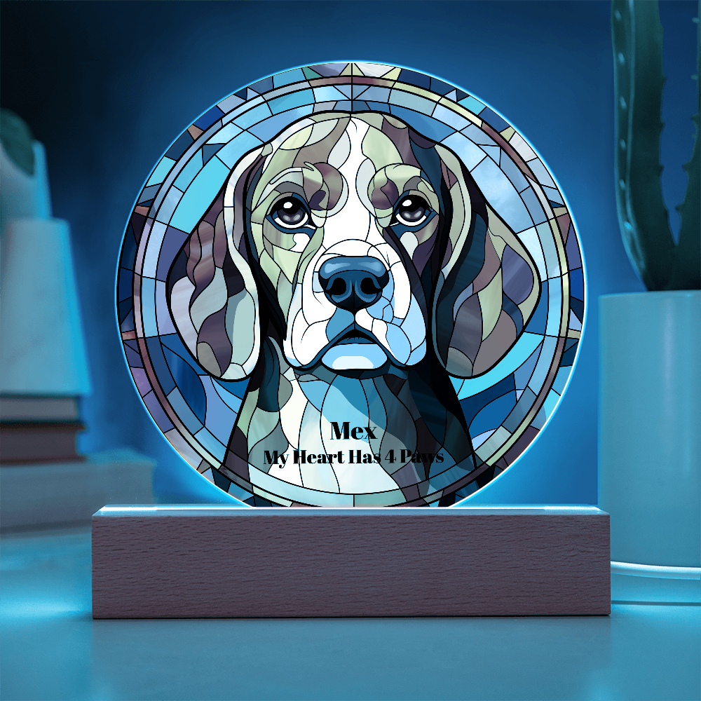 Acrylic Led Lamp Beagles Dog Parent Gift Pet Memory Keepsake