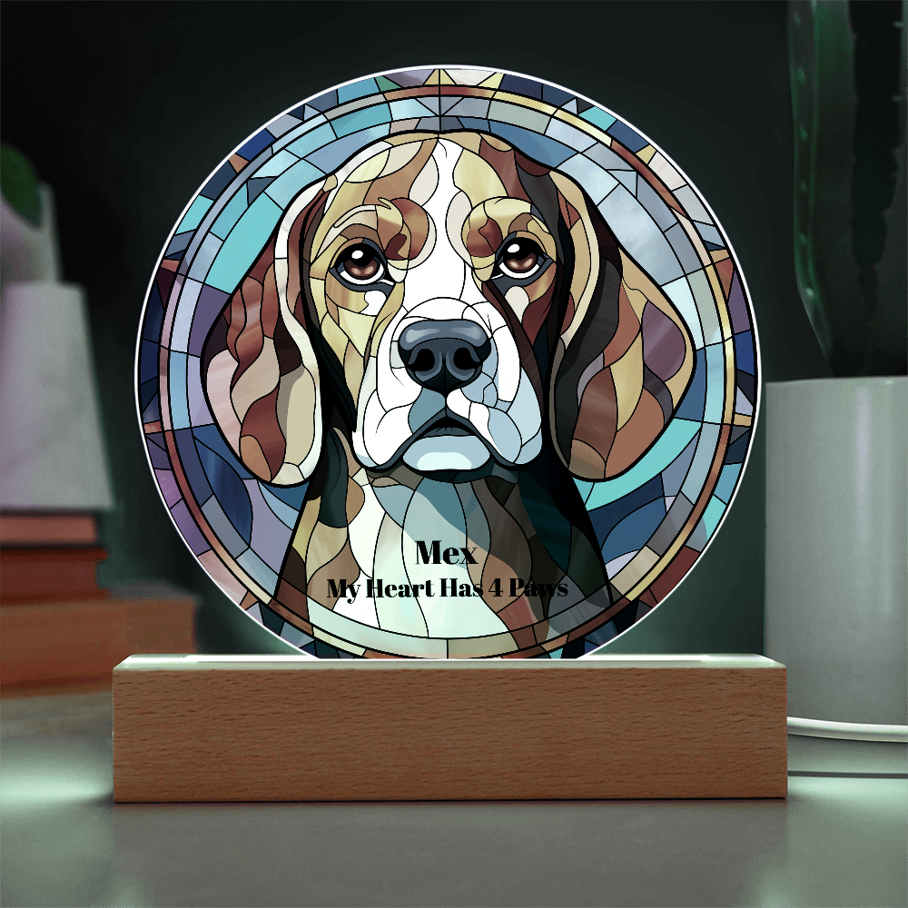 Acrylic Led Lamp Beagles Dog Parent Gift Pet Memory Keepsake