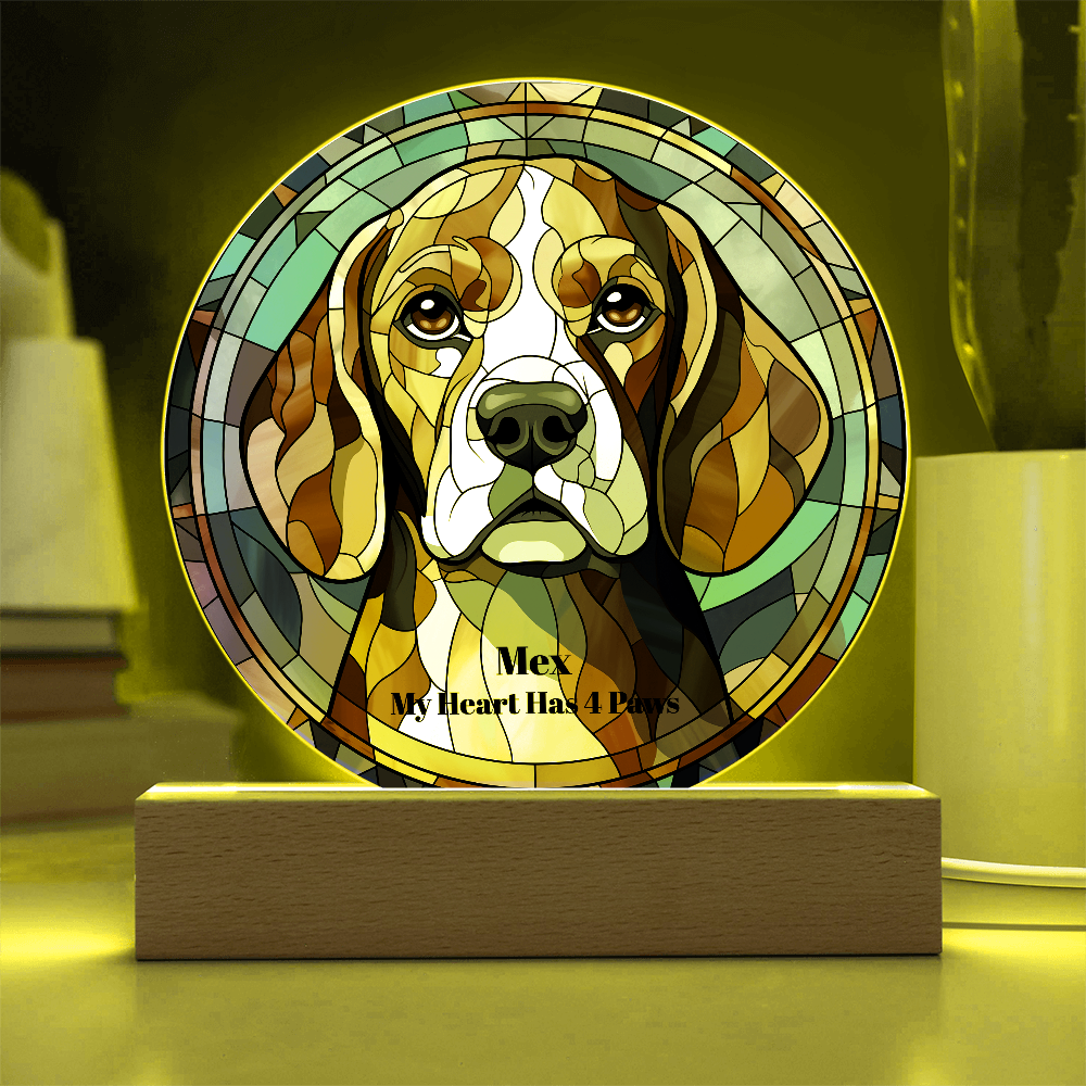 Acrylic Led Lamp Beagles Dog Parent Gift Pet Memory Keepsake