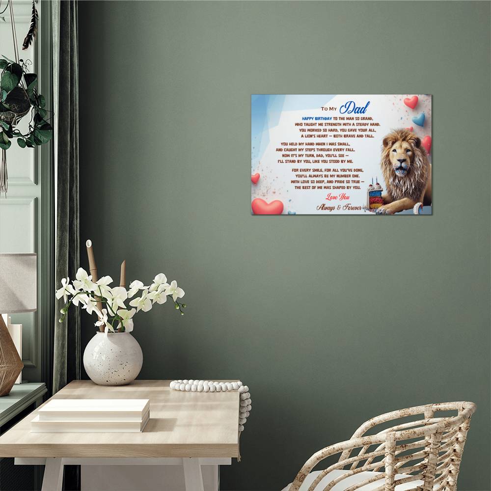 Happy Birthday Dad, High Gloss Metal Wall Art Print,