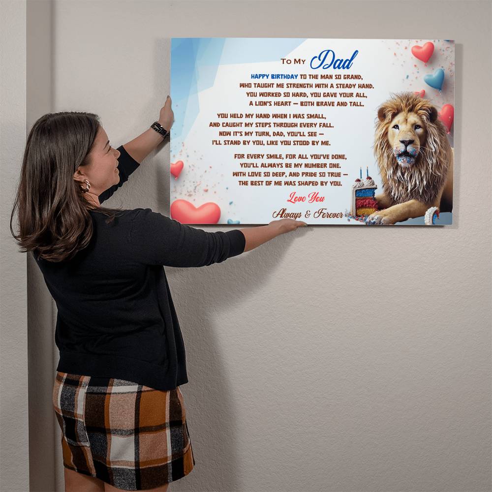 Happy Birthday Dad, High Gloss Metal Wall Art Print,