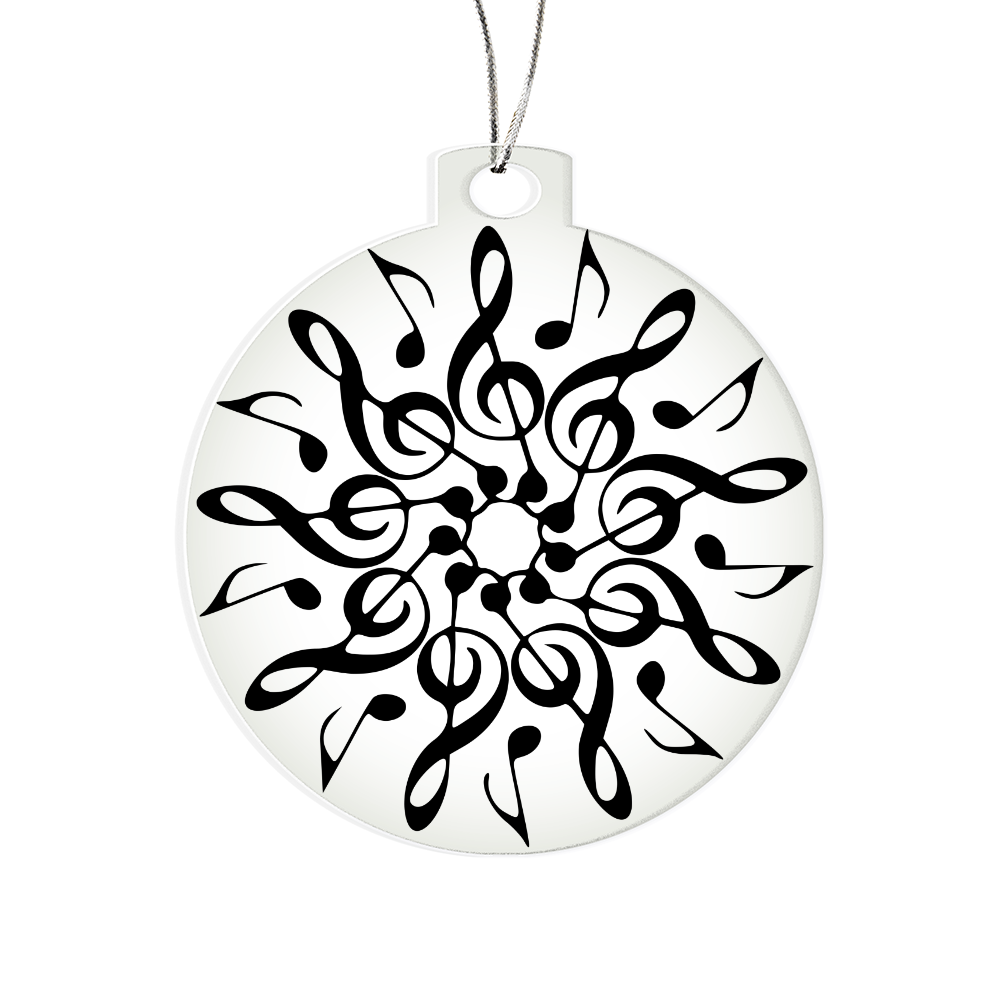 Acrylic Music Ornament – Premium Acrylic Keepsake with Silver Twine for Music Lovers