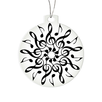 Acrylic Music Ornament – Premium Acrylic Keepsake with Silver Twine for Music Lovers