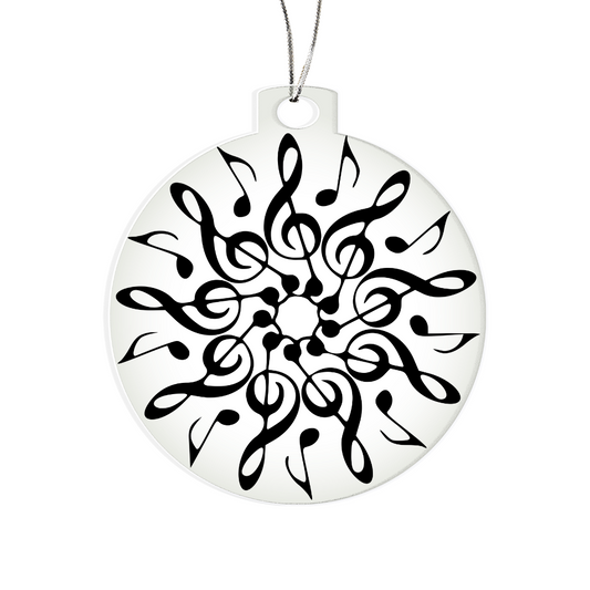 Acrylic Music Ornament – Premium Acrylic Keepsake with Silver Twine for Music Lovers