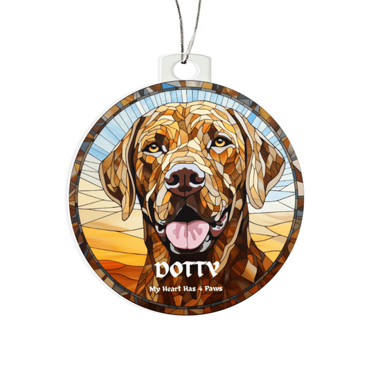 Custom Labrador Ornament | High Quality Acrylic Personalized Pet Name Ornament for Dog Lovers