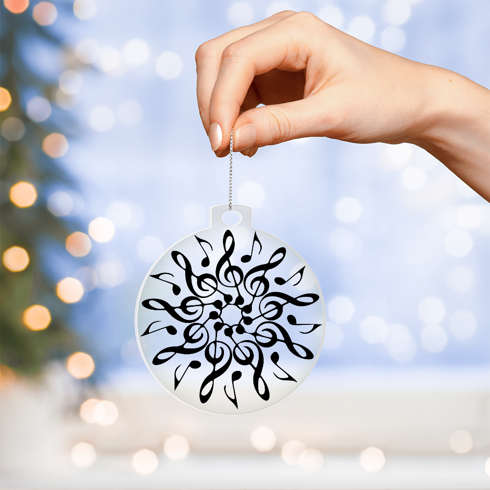 Acrylic Music Ornament – Premium Acrylic Keepsake with Silver Twine for Music Lovers