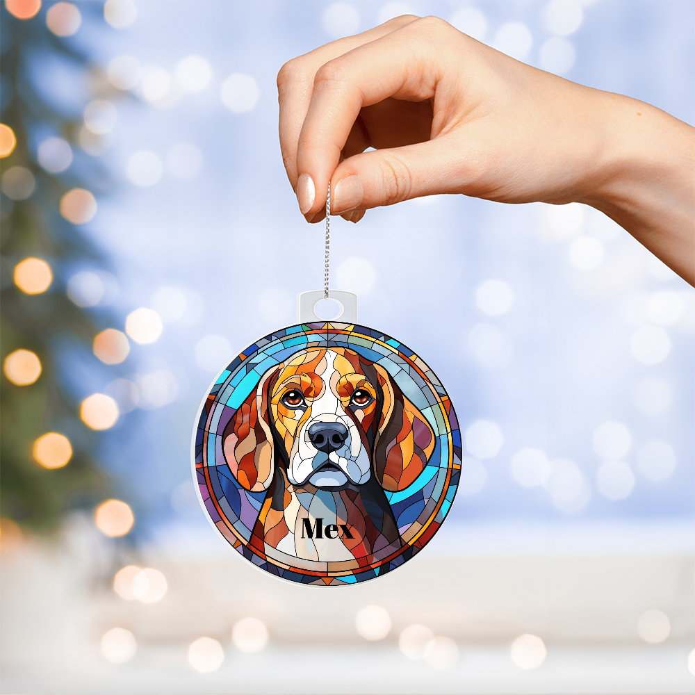 Acrylic Ornament Beagle Dog Parents Gift Pet Memory Keepsake