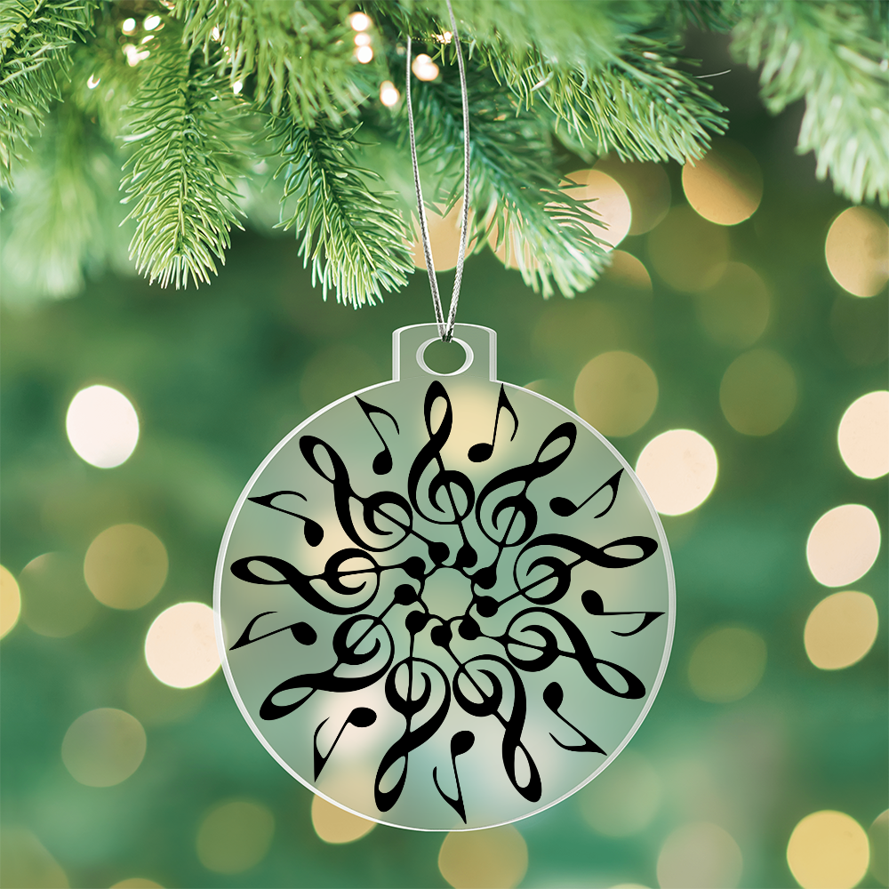 Acrylic Music Ornament – Premium Acrylic Keepsake with Silver Twine for Music Lovers