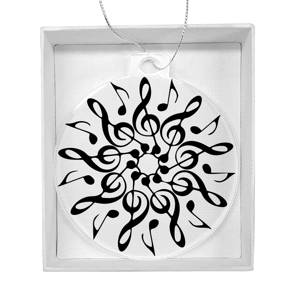 Acrylic Music Ornament – Premium Acrylic Keepsake with Silver Twine for Music Lovers