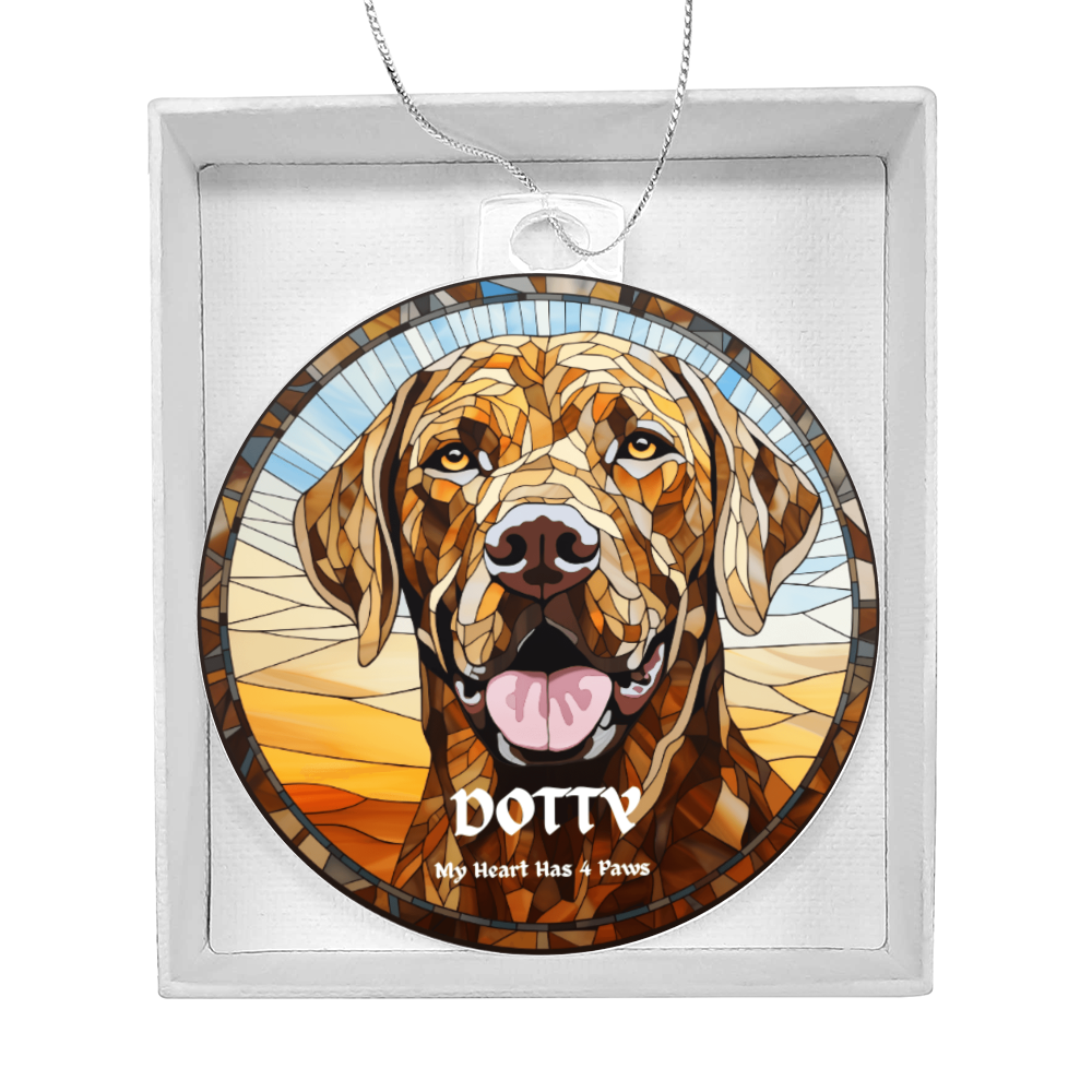 Custom Labrador Ornament | High Quality Acrylic Personalized Pet Name Ornament for Dog Lovers