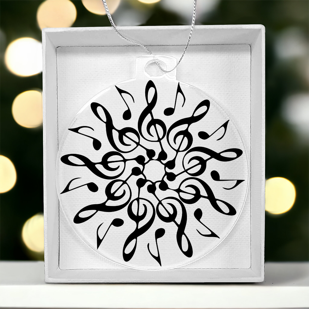 Acrylic Music Ornament – Premium Acrylic Keepsake with Silver Twine for Music Lovers