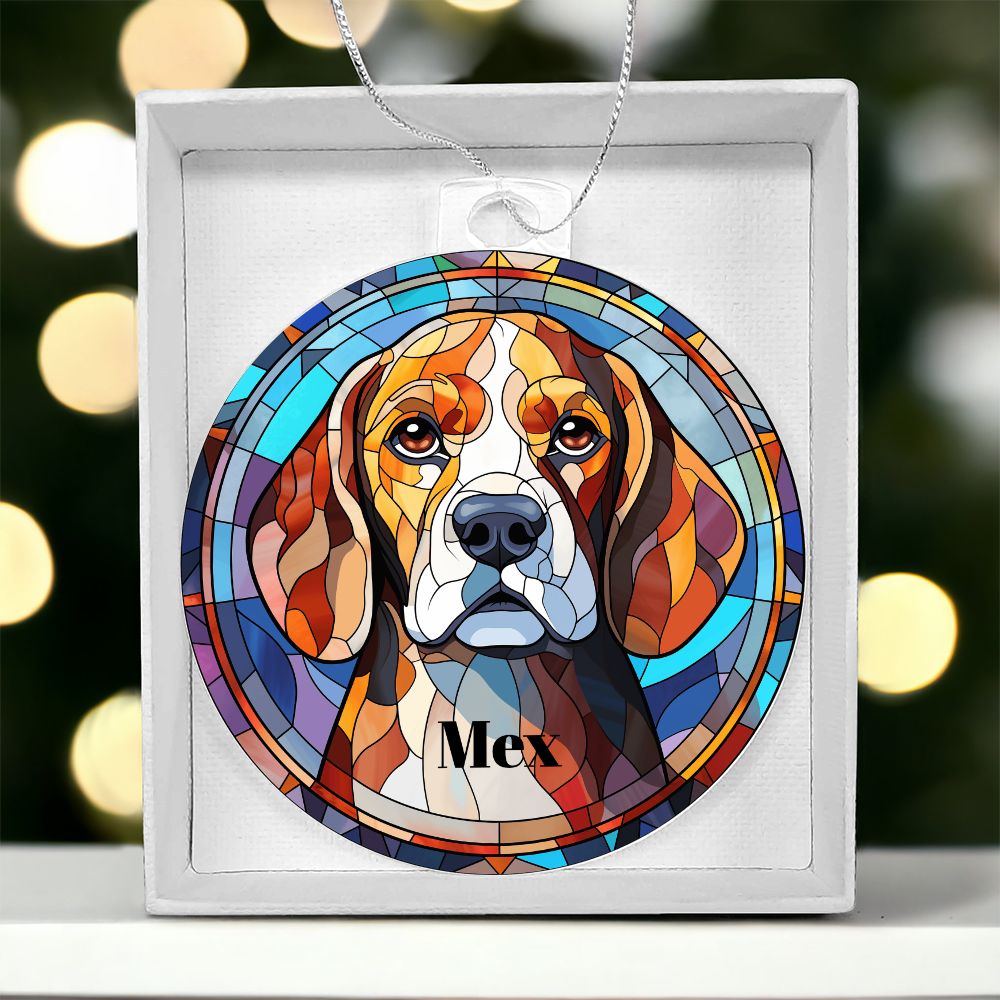 Acrylic Ornament Beagle Dog Parents Gift Pet Memory Keepsake