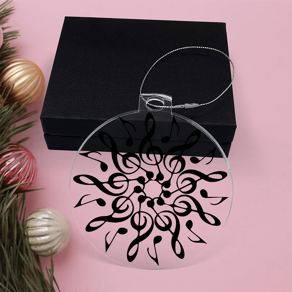 Acrylic Music Ornament – Premium Acrylic Keepsake with Silver Twine for Music Lovers