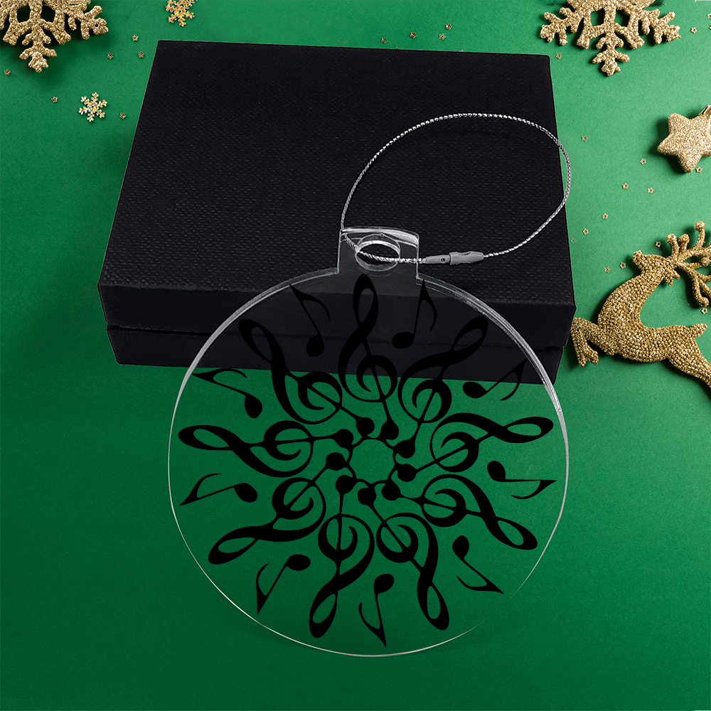 Acrylic Music Ornament – Premium Acrylic Keepsake with Silver Twine for Music Lovers
