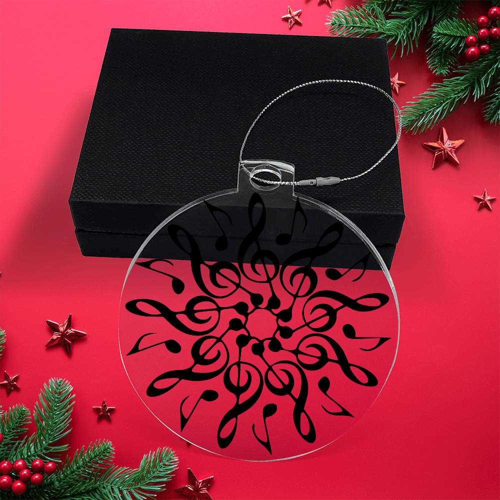 Acrylic Music Ornament – Premium Acrylic Keepsake with Silver Twine for Music Lovers