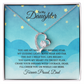 Forever Love Heart Shaped Necklace - Dad to Daughter Necklace With Cubic Zirconia Pendant Gift