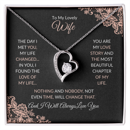 Forever Love Necklace - Elegant Heart Pendant Necklace With Cubic Zirconia Crystal