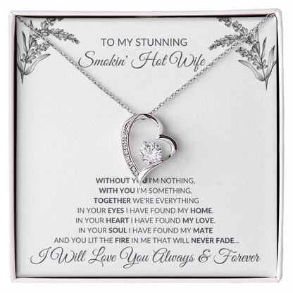 Forever Love Necklace - Heart Pendant Necklace With Cubic Zirconia Sparkling Crystal Pendant
