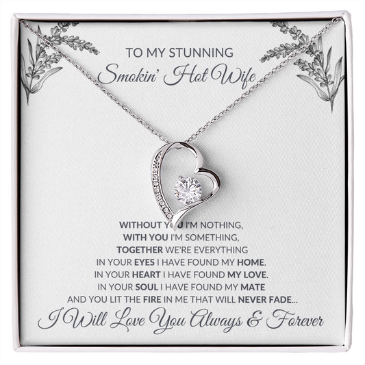 Forever Love Necklace - Heart Pendant Necklace With Cubic Zirconia Sparkling Crystal Pendant