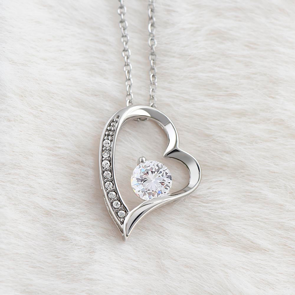 Forever Love Necklace - Heart Pendant Cubic Zirconia Gift For Wife
