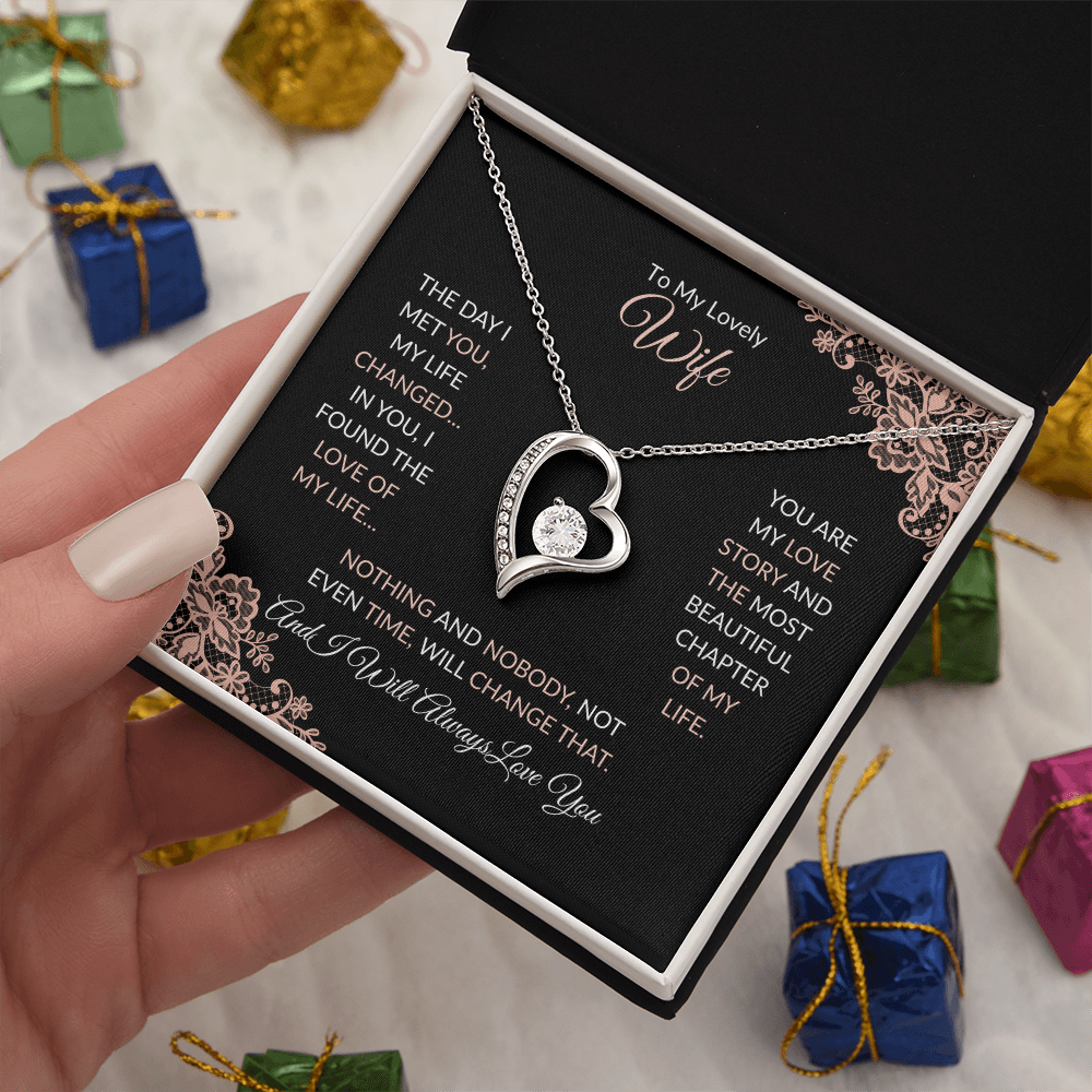 Forever Love Necklace - Elegant Heart Pendant Necklace With Cubic Zirconia Crystal