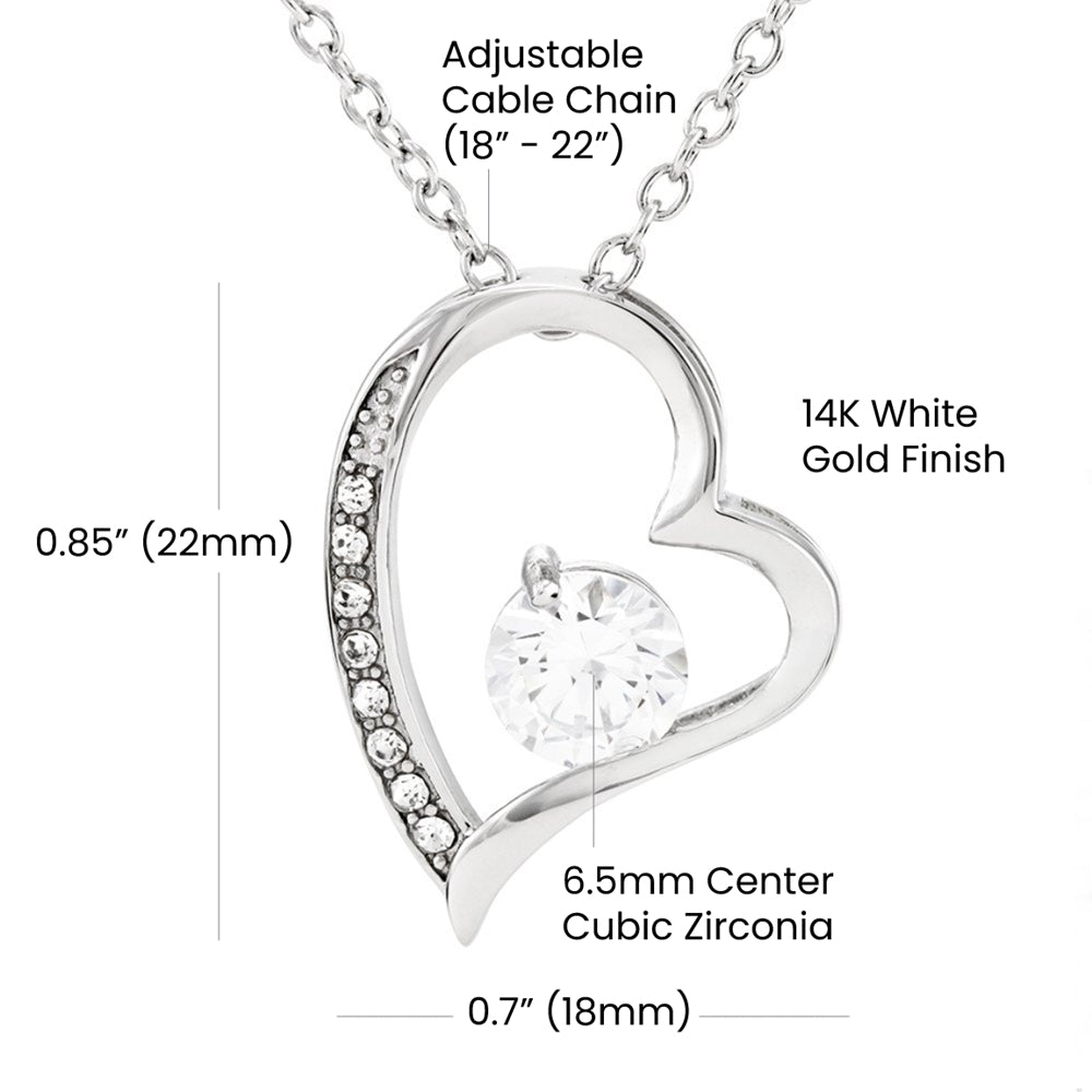 Forever Love Necklace - Elegant Heart Pendant Necklace With Cubic Zirconia Crystal