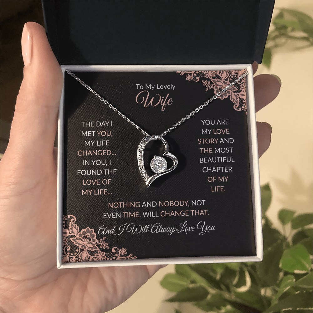 Forever Love Necklace - Elegant Heart Pendant Necklace With Cubic Zirconia Crystal