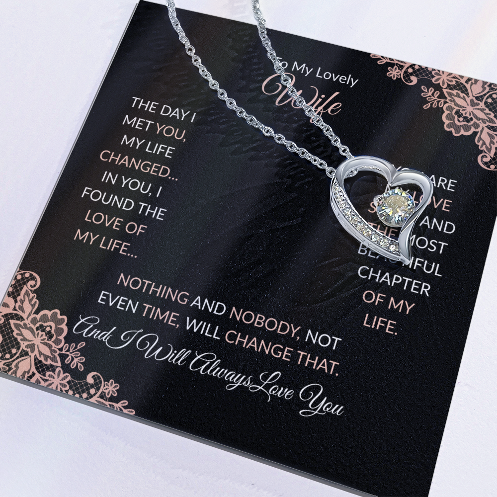 Forever Love Necklace - Elegant Heart Pendant Necklace With Cubic Zirconia Crystal