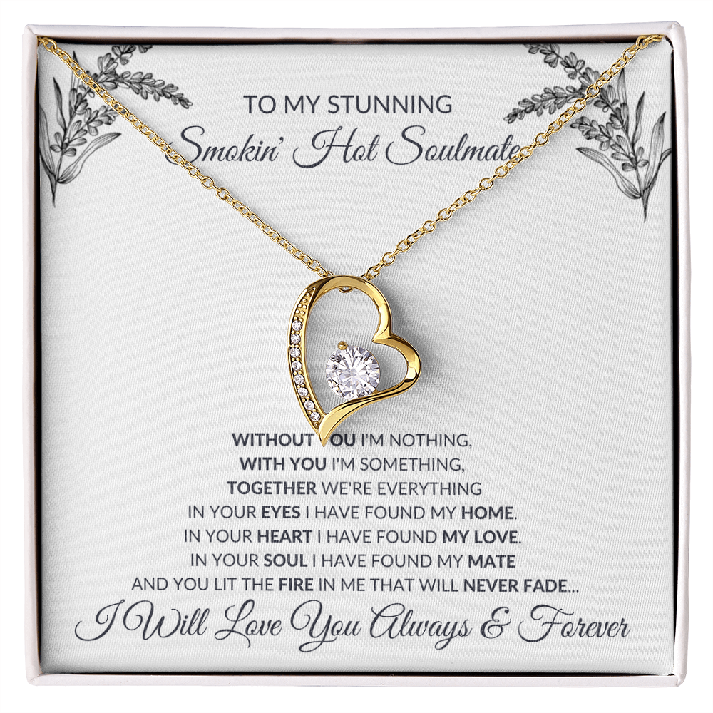 Forever Love Necklace – Heart Pendant Necklace with CZ Crystal and Adjustable Chain