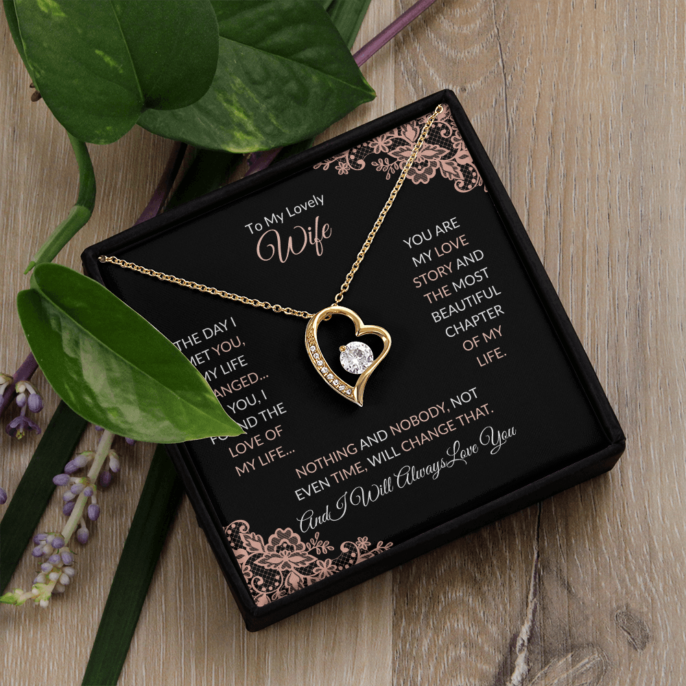 Forever Love Necklace - Elegant Heart Pendant Necklace With Cubic Zirconia Crystal