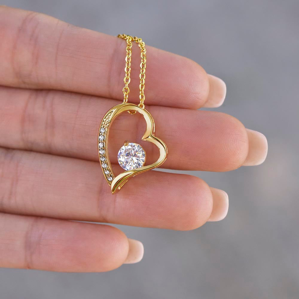 Forever Love Necklace - Heart Pendant Necklace With Cubic Zirconia Sparkling Crystal Pendant