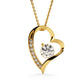 Forever Love Necklace – Heart Pendant Necklace with 6.5mm Cubic Zirconia Crystal