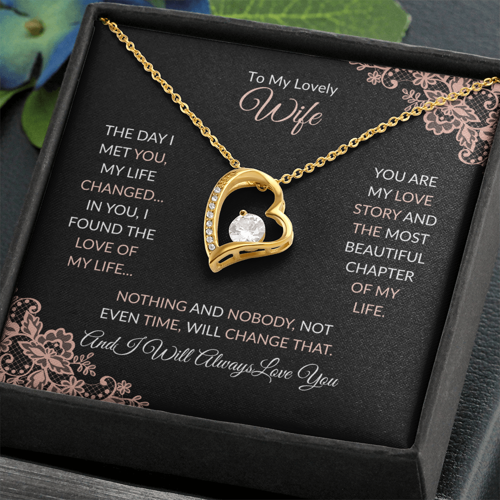 Forever Love Necklace - Elegant Heart Pendant Necklace With Cubic Zirconia Crystal