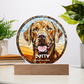 Personalised Dog LED Lamp – Custom Acrylic Pet Lamp With Wooden Base Light