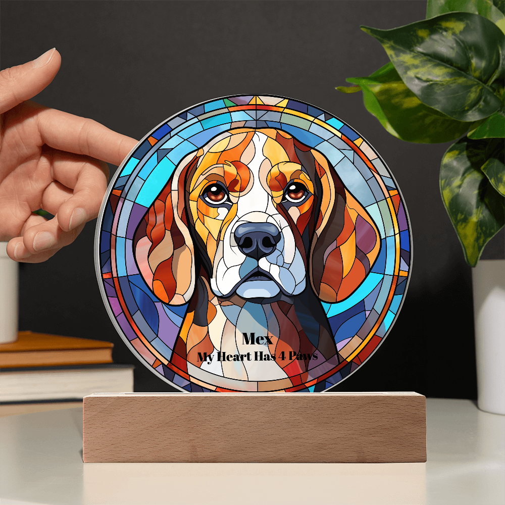 Acrylic Led Lamp Beagles Dog Parent Gift Pet Memory Keepsake