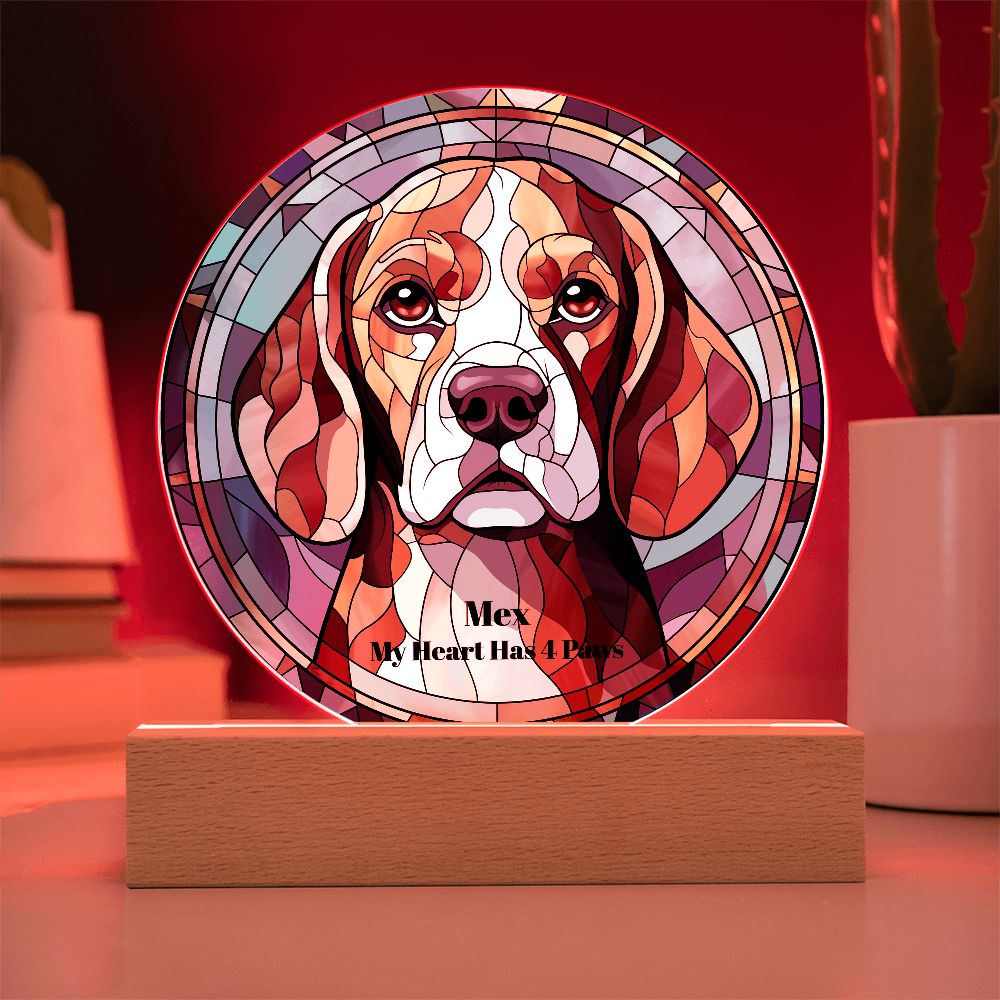 Acrylic Led Lamp Beagles Dog Parent Gift Pet Memory Keepsake