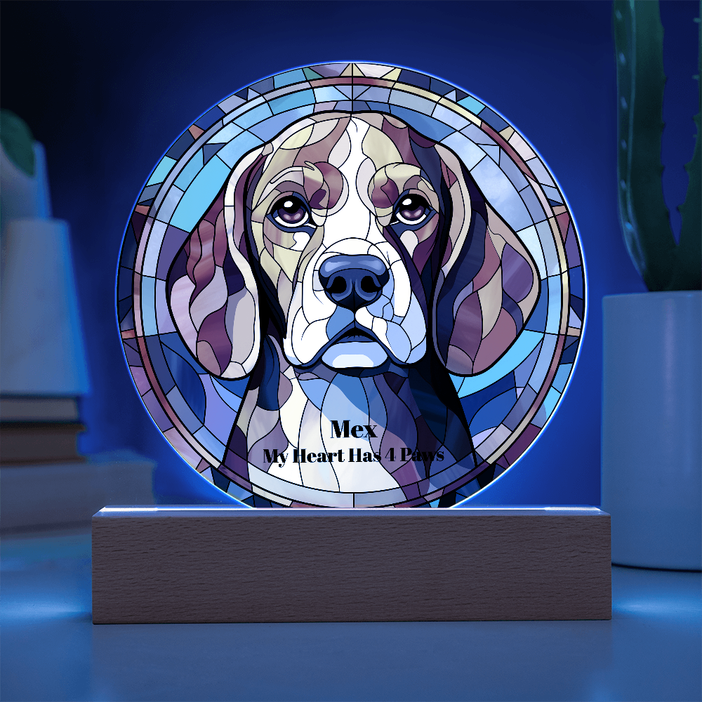 Acrylic Led Lamp Beagles Dog Parent Gift Pet Memory Keepsake