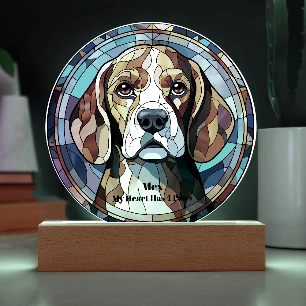 Acrylic Led Lamp Beagles Dog Parent Gift Pet Memory Keepsake