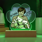 Personalised Pet Memorial Paw Shaped Acrylic Plaque Led Lamp