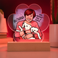 Personalised Pet Memorial Paw Shaped Acrylic Plaque Led Lamp