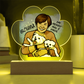 Personalised Pet Memorial Paw Shaped Acrylic Plaque Led Lamp