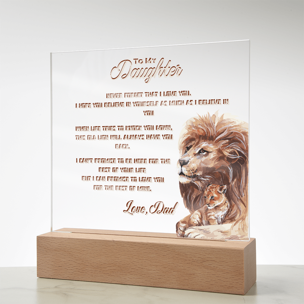 To My Daughter From Dad Printed Acrylic Led Lamp